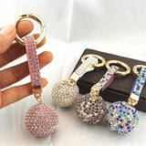 Rhinestone Ball Key Chain Claw Chain Backpack Keychain