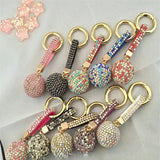 Rhinestone Ball Key Chain Claw Chain Backpack Keychain