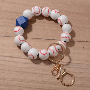 Baseball Charm Bracelet Keychain for Women Girls