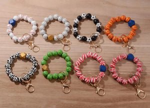 Baseball Charm Bracelet Keychain for Women Girls