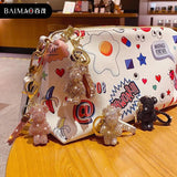 Animal Keychain Leather Strap Car Key Case Pendant