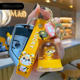 Cute Shiba Inu Liquid Quicksand Key Chain Drift Bottle Keyring