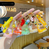 Cute Shiba Inu Liquid Quicksand Key Chain Drift Bottle Keyring