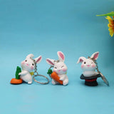6pcs Carrot Rabbit Toy Key Chain Set Cute Animal Pendant Bag Decorative