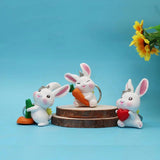 6pcs Carrot Rabbit Toy Key Chain Set Cute Animal Pendant Bag Decorative