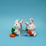 6pcs Carrot Rabbit Toy Key Chain Set Cute Animal Pendant Bag Decorative
