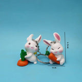 6pcs Carrot Rabbit Toy Key Chain Set Cute Animal Pendant Bag Decorative