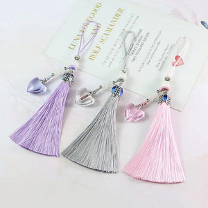 Colorful Crystal Vials Pendant with Tassel Keychain Bag Hanging Decor
