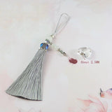 Colorful Crystal Vials Pendant with Tassel Keychain Bag Hanging Decor