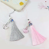 Colorful Crystal Vials Pendant with Tassel Keychain Bag Hanging Decor