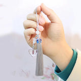 Colorful Crystal Vials Pendant with Tassel Keychain Bag Hanging Decor