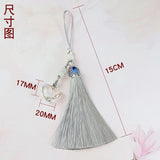 Colorful Crystal Vials Pendant with Tassel Keychain Bag Hanging Decor