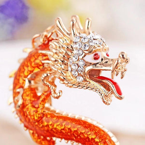 Chinese Zodiac Dragon Keychain Rhinestone Animal Key Ring Bag Charm Gift