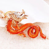 Chinese Zodiac Dragon Keychain Rhinestone Animal Key Ring Bag Charm Gift
