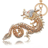 Chinese Zodiac Dragon Keychain Rhinestone Animal Key Ring Bag Charm Gift