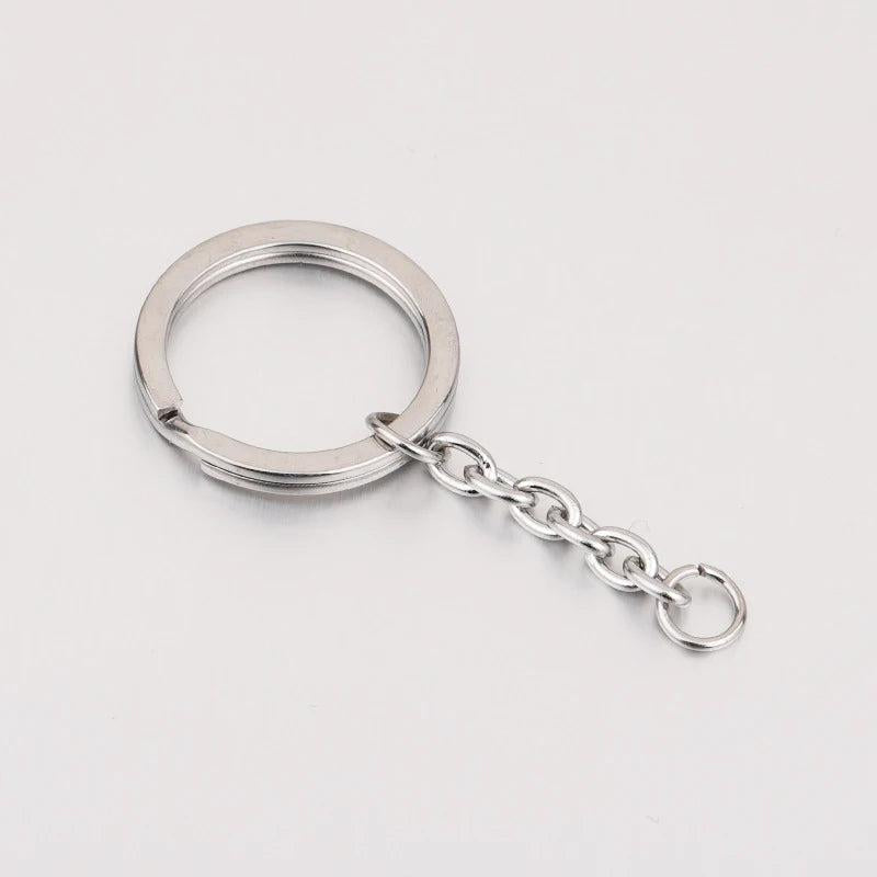5pcs Stainless Steel Keychain with Split Ring Clasp for DIY Jewelry Making