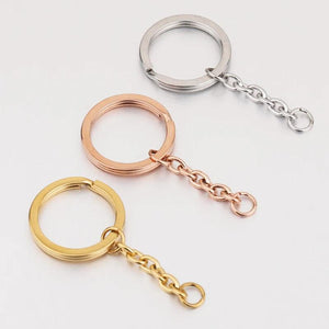5pcs Stainless Steel Keychain with Split Ring Clasp for DIY Jewelry Making