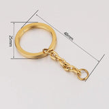 5pcs Stainless Steel Keychain with Split Ring Clasp for DIY Jewelry Making