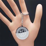 Muslim Allah Stainless Steel Keychain Round Car Pendant