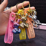 Colorful Rabbit Keychain Acrylic Pendant Backpack Schoolbag Doll