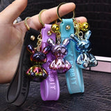 Colorful Rabbit Keychain Acrylic Pendant Backpack Schoolbag Doll