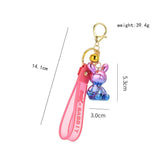 Colorful Rabbit Keychain Acrylic Pendant Backpack Schoolbag Doll