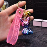 Colorful Rabbit Keychain Acrylic Pendant Backpack Schoolbag Doll