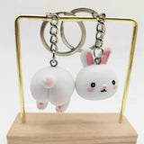 Rabbit Butt Keychain Resin Bunny Key Chain Men Car Pendant Girl Bag Key Ring