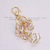 Geometric Key Chain Bag Charm Pendant Keyring Couple Key Ring