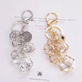 Geometric Key Chain Bag Charm Pendant Keyring Couple Key Ring