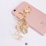 Geometric Key Chain Bag Charm Pendant Keyring Couple Key Ring