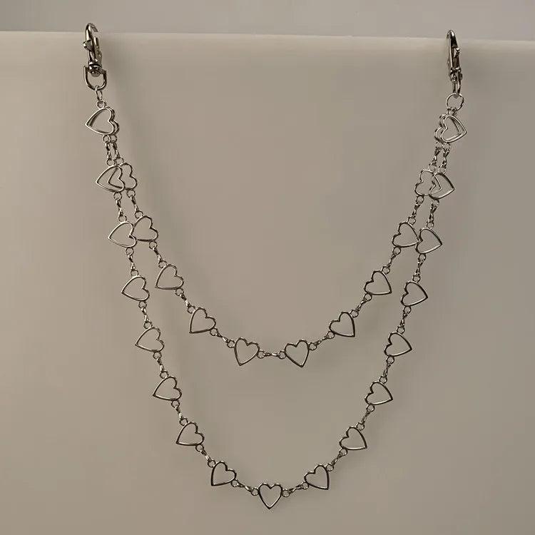 Punk Silver Alloy Waist Chain Key Chain Heart Ring Wallet Keychain