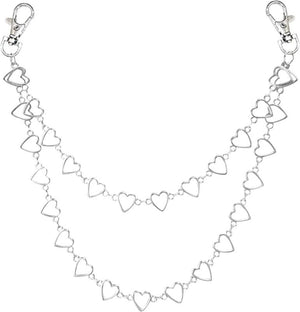 Punk Silver Alloy Waist Chain Key Chain Heart Ring Wallet Keychain