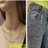 Punk Silver Alloy Waist Chain Key Chain Heart Ring Wallet Keychain
