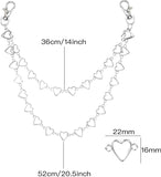 Punk Silver Alloy Waist Chain Key Chain Heart Ring Wallet Keychain