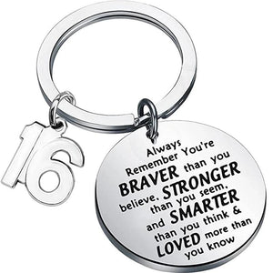 Happy Birthday Keychain Gift 15th 16th 18th 21st Charms Key Ring BFF Family