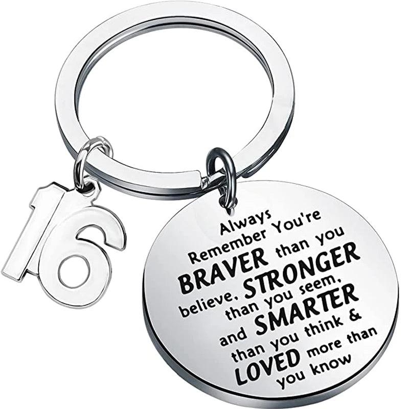 Happy Birthday Keychain Gift 15th 16th 18th 21st Charms Key Ring BFF Family