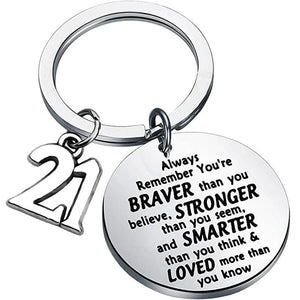 Happy Birthday Keychain Gift 15th 16th 18th 21st Charms Key Ring BFF Family