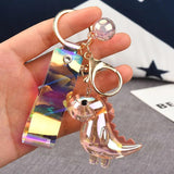 3D Iridescent Dinosaur Keychain Dino Key RING Charm CAR ACCESSORI Gl