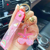 Cherry Blossoms Oil Lanyard Key Ring Pendant Gift for Mom