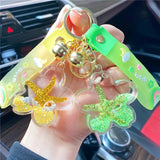Cherry Blossoms Oil Lanyard Key Ring Pendant Gift for Mom