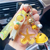 Cherry Blossoms Oil Lanyard Key Ring Pendant Gift for Mom