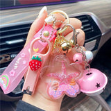 Cherry Blossoms Oil Lanyard Key Ring Pendant Gift for Mom
