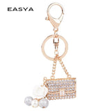 Simulated Pearl Rhinestone Keychain Bag Pendant Alloy Keychain Pendant Ornaments