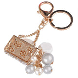 Simulated Pearl Rhinestone Keychain Bag Pendant Alloy Keychain Pendant Ornaments
