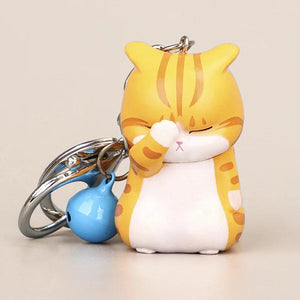 Shy Distressed Cat Key Chain Funny Depressed Cats Keychain