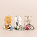 Shy Distressed Cat Key Chain Funny Depressed Cats Keychain