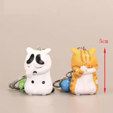 Shy Distressed Cat Key Chain Funny Depressed Cats Keychain