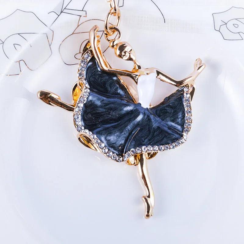 Ballerina Crystal Keychain Trinket Rhinestone Car Key chain Bag Charm