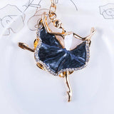 Ballerina Crystal Keychain Trinket Rhinestone Car Key chain Bag Charm